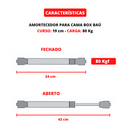 Par De Pistão Mola A Gás Para Cama Casal Box Baú 784n/80kgf - UN / 2