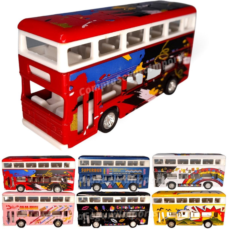 Miniatura ônibus Ferro Rodas De Borracha Fricção