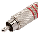 Conector Linha Rca Macho Metal Niquel Vermelho Storm 10 Unidades