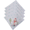 Kit 4 Guardanapos De Tecido Boneco De Neve Branco 40cmx40cm - UN / 4