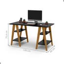 Mesa Escrivaninha Home Office Prateleiras Preto
