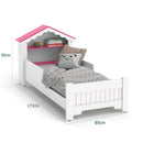 Mini Cama Infantil Casinha Montessoriana Branco Rosa