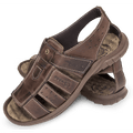Sandália Papete Masculina De Couro Café - DCB0980LTCFE