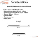 Amortecedor Do Capô Iveco ônibus - 34 Cm