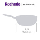 Frigideira Wok Rochedo Robusta Grafite 25cm - CXM / 6