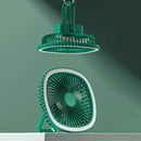 Mini Ventilador Mesa Luz Ring Light Usb Portátil Cor:verde
