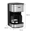 Cafeteira Elétrica Arno Preferita Inox 750ml Jarra de Vidro 220V