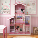 Casa De Bonecas Infantil Completa Branco Rosa