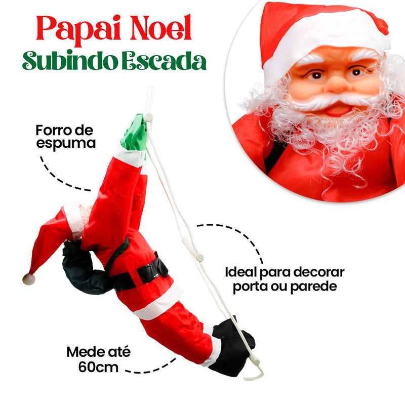 Papai Noel Subindo Escada 60cm