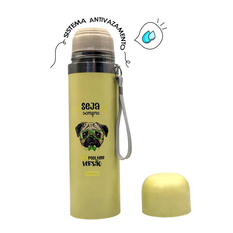 Garrafa Color Estampa Pet Inox 480ml - Amarelo