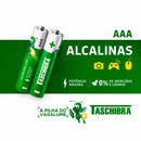 Pilha Alcalina Aaa Palito Tubo 24 Unidades Taschibra