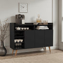 Buffet Aparador 3 Portas Nichos Retro Celta Preto
