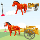 Cavalinho Brinquedo Com Carroça Anda Animal Cavalo Infantil