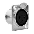 Conector Xlr Painel Cromado Fêmea Mxt 10 Unidades