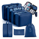 Kit 7 Peças Necessaire Organizadores Cor:azul Claro