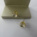 Brinco Zircônias De Coração Grande Banhado Em Ouro 18k Cor:dourado
