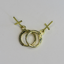 Brinco Argolinha Com Cruz Banhado Em Ouro 18k Cor:dourado