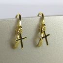 Brinco Argolinha Com Cruz Banhado Em Ouro 18k Cor:dourado