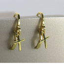Brinco Argolinha Com Cruz Banhado Em Ouro 18k Cor:dourado