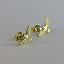 Brinco Pequeno De Espirito Santo Banhado Em Ouro 18k Cor:dourado