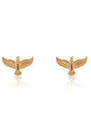 Brinco Pequeno De Espirito Santo Banhado Em Ouro 18k Cor:dourado