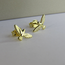 Brinco Pequeno De Espirito Santo Banhado Em Ouro 18k Cor:dourado