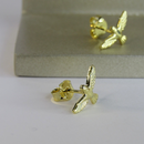 Brinco Pequeno De Espirito Santo Banhado Em Ouro 18k Cor:dourado