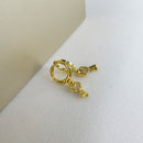 Brinco Argolinha Com Chave Banhado Em Ouro 18k Cor:dourado