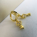 Brinco Argolinha Com Chave Banhado Em Ouro 18k Cor:dourado