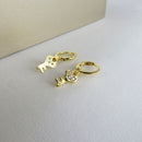 Brinco Argolinha Com Chave Banhado Em Ouro 18k Cor:dourado