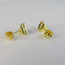 Brinco Triângulo De Zircônia Banhado Em Ouro 18k Cor:dourado