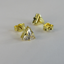 Brinco Triângulo De Zircônia Banhado Em Ouro 18k Cor:dourado