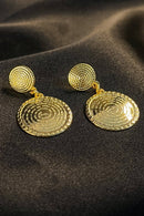 Brinco Médio Medalha Pai Nosso Banhado Em Ouro 18k Cor:dourado