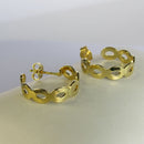 Brinco Argolinha Com Vazados Ovais Banhado Em Ouro 18k Cor:dourado