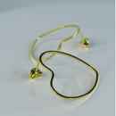 Brinco Médio Com Coração Vazado Horizontal Banhado Em Ouro 18k Cor: Dourado