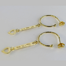 Brinco Argola Médio Com Pingente Esotéricos Banhado Em Ouro 18k Cor:dourado