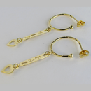 Brinco Argola Médio Com Pingente Esotéricos Banhado Em Ouro 18k Cor:dourado
