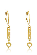 Brinco Argola Médio Com Pingente Esotéricos Banhado Em Ouro 18k Cor:dourado