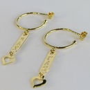 Brinco Argola Médio Com Pingente Esotéricos Banhado Em Ouro 18k Cor:dourado