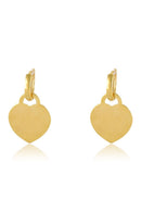 Brinco Argolinha Com Chapa De Coração Banhado Em Ouro 18k Cor:dourado