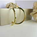 Brinco Argola Grande Clássica Banhado Em Ouro 18k Cor:dourado