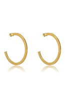 Brinco Argola Grande Clássica Banhado Em Ouro 18k Cor:dourado