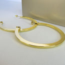 Brinco Argola Grande Clássica Banhado Em Ouro 18k Cor:dourado