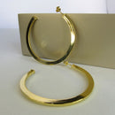 Brinco Argola Grande Clássica Banhado Em Ouro 18k Cor:dourado