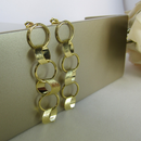 Brinco Grande De Círculos Interligados Banhado Em Ouro 18k Cor:dourado