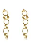 Brinco Grande De Círculos Interligados Banhado Em Ouro 18k Cor:dourado