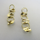 Brinco Grande De Círculos Interligados Banhado Em Ouro 18k Cor:dourado