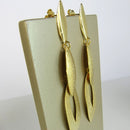 Brinco Grande De Folhas Sobrepostas Banhado Em Ouro 18k Cor:dourado