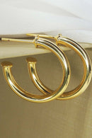 Brinco Argola Grossa Pequena Banhado Em Ouro 18k Cor:dourado