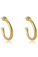 Brinco Argola Grossa Pequena Banhado Em Ouro 18k Cor:dourado